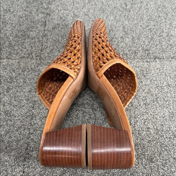 Franco Sarto Shoes Wm 8 M Nalla Woven Basketweave Block Heel Mules 90 Y2K - Picture 8 of 12